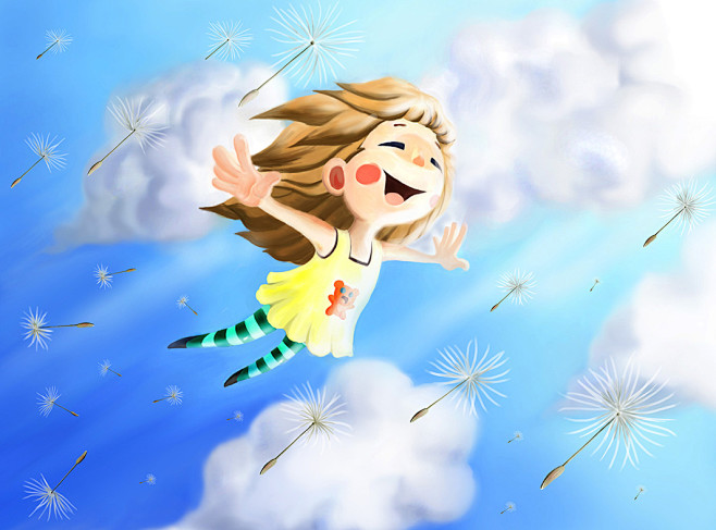 儿童插画：《自由飞翔》
