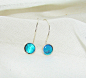 Sterling Silver Hook earings with Real Blue morpho butterfly wings