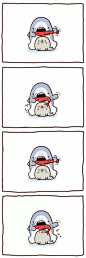 四格漫画：蠢萌鲨鱼和呆萌海豹的日常！