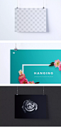 %name 悬挂海报样机素材 3:2 landscape hanging poster mockup