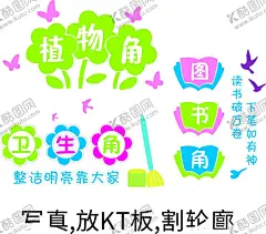 植物角 【酷图网】植物角,图书角,卫生角,卡通花边,绿色边框