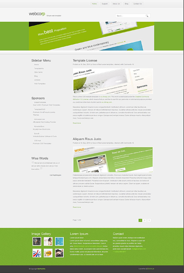 绿色设计HTML模板下载