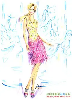 国外某设计师手稿哦 可以学习上色 人物形态|时装画/插画/动漫 - 服装设计论坛 - 服装设计 时尚之颠 xxtef.com