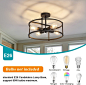 FGSADI Industrial Semi Flush Mount Ceiling Light ,4 Light Rustic Metal Ceiling Light Fixture,Black Farmhouse Chandelier for Kitchen Island Dining Room Hallway Entryway Bedroom Living Room. - - Amazon.com