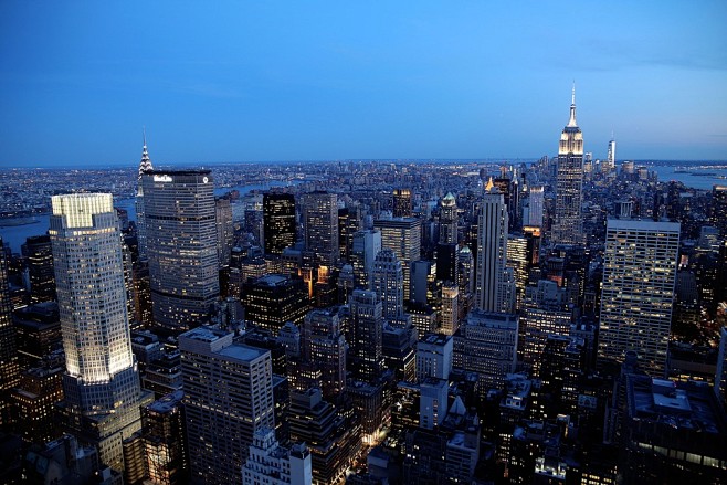 纽约, 城市, 摩天大楼, 美国, 建筑...
