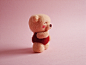 " Pink Bear " needle felted toy  : Needle felted kawaii pink bear.