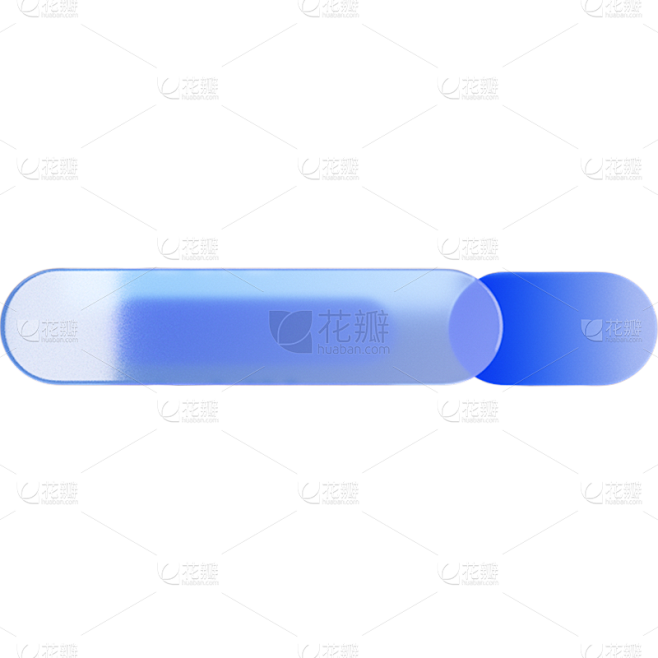 通用蓝色边框几何玻璃元素贴纸元素素材