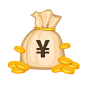 手绘风矢量金融金币元素钱袋袋子金钱元素