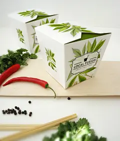[模库]多个绿叶纸盒小清新包装样机_样机素材_食品包装