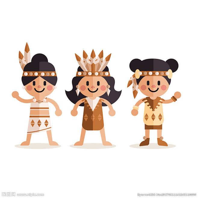 卡通女性印第安人