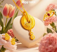 设计女工小张采集到黄金/珠宝/首饰视觉设计