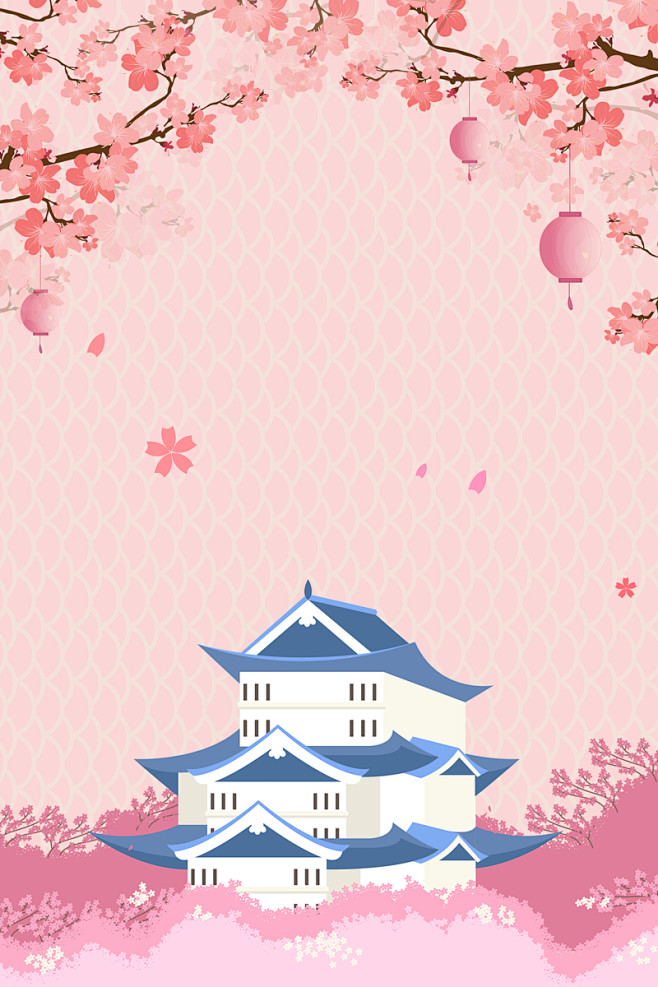 樱花季赏花背景图_新图网 https:/...