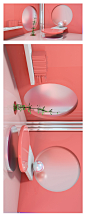 （可下载）粉色红色女性美妆电商促销C4D 3D banner场景背景板PSD格式素材