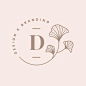 银杏叶字母D，logo标志矢量图设计素材