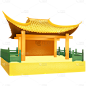 中国风-传统建筑元素插画贴纸3
