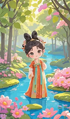 古典胖女孩矢量图形插画