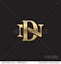 letter N and D monogram golden logo