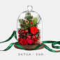 JoyFlower进口永生花礼盒玻璃罩玫瑰干花真花圣诞节礼物摆件生日-tmall.com天猫