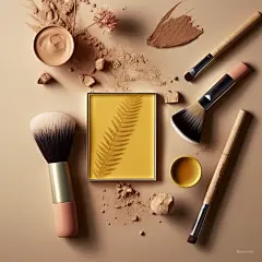 AI绘画_Prompts_Vincent0730_light_yellow_tabletop_with_makeup_brush_powder_foun_59ff475d-e282-460e-9f1c-99ed679d98fd_xpanx.com