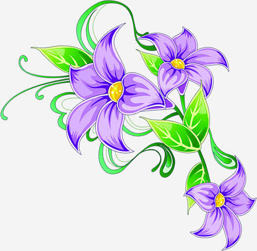 紫色手绘花朵春天植物高清素材 春天 植物...