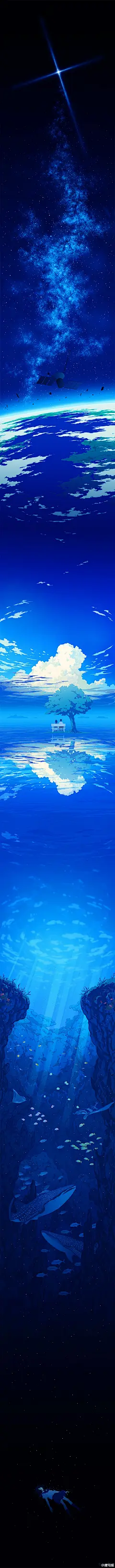 动漫清纯壁纸 天空 大海 蓝色