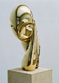 Constantin Brancusi, Mademoiselle Pogany II, 1925-2006, polished bronze, Sculpture: 16 7/8 x 7 x 11 3/4 inches, Overall: 27 x 10 x 8 3/4 inches, edition of 8. Photography by Francois Halard/© Artists Rights Society (ARS) New York/ADAGP, Paris. / Courtesy
