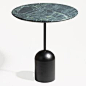 PHILLIP JIVIDEN - BALLAST TABLE, 2015. green empress marble with steel base