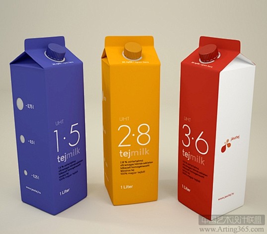 简洁的tejmilk牛奶包装设计 #采集...