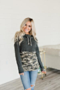 CowlNeck Sweatshirt - Camo Accent