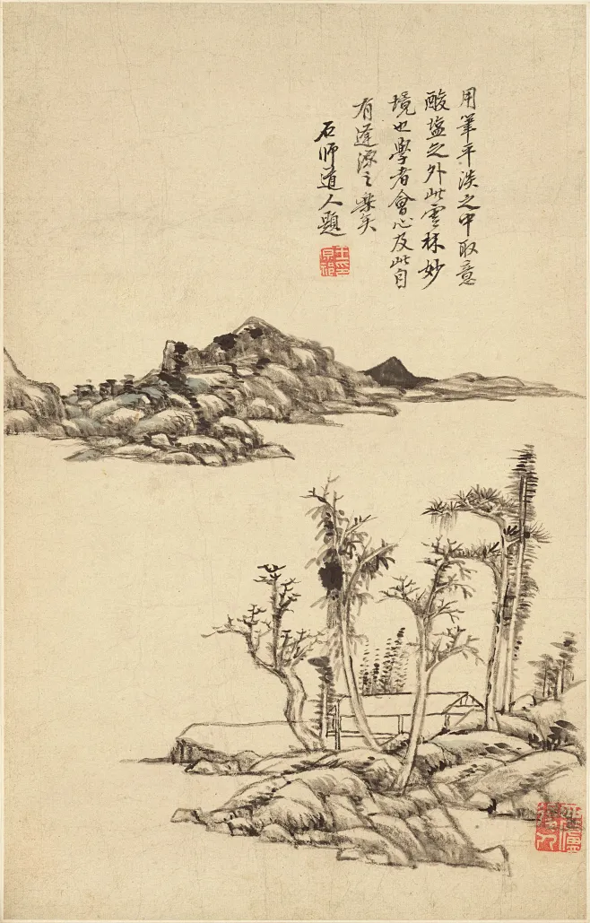 清_王原祁_王原祁-山水十二开画册_6-花瓣网