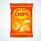 Potato chips bag isolated on white