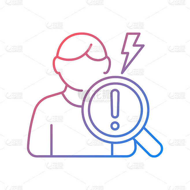 观察研究梯度线性矢量图标