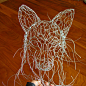Fox In Process - Wire Sculpture : 20 gauge galvanized steel.  This will take a while.