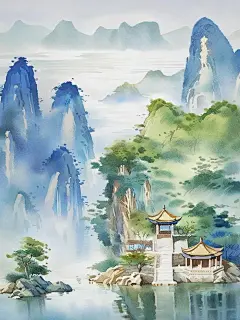 国风山水水墨画—唯美意境_7_944-插画_来自小红书网页版