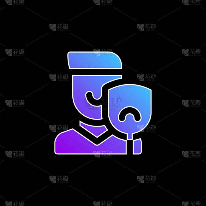 代理蓝色渐变矢量图标