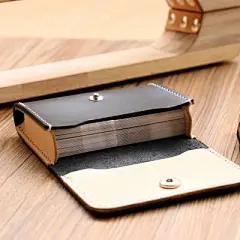 定制原创手工真皮零钱包 植鞣革名片包大容量 头层牛皮银行卡包男-淘宝网