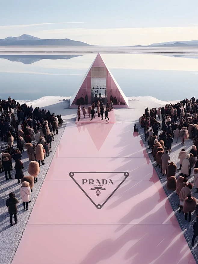 PRADA在湖面办了一场秀冬季时装秀-花瓣网