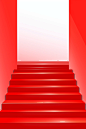 Red carpet stairs vector image, in the style of uhd image, the düsseldorf school of photography, opaque resin panels, minimalist purity, vienna secession, 4k, bright and bold color palette