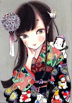 人物插画—和风 - 堆糖，美图壁纸兴趣社区