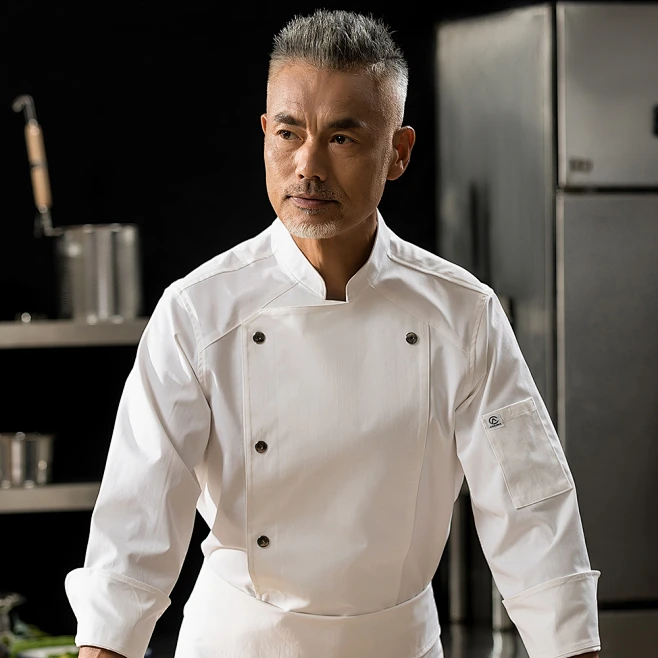 厨师工作服男长袖主厨透气酒店餐饮高端厨师长工作服高档厨房厨衣-淘宝网-花瓣网