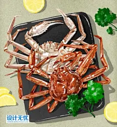 餐饮美食水产带鱼虾子生蚝章鱼螃蟹海鲜海报手绘插画PSD设计素材