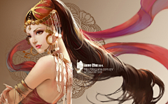 六月幽雪采集到手绘古装美女