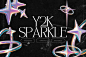 Y2K Sparkle Elements 18款复古全息镀铬金属Y2K酸性抽象星星几何图形png免抠图片素材 - UIGUI