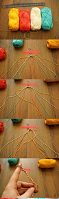 DIY毛线编织手链手工教程 - 创意画报|创意生活,手工制作 - 哇噻@北坤人素材
