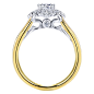 14k Yellow/white Gold Diamond Halo Engagement Ring | Gabriel & Co NY | ER911363S0M44JJ.CSD4