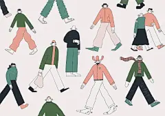 #遇见艺术#  #插画# 
插画师Hollie Fuller的风格简约而个性，耳朵的造型非常独特有趣~配色舒适又好看 ​​​​