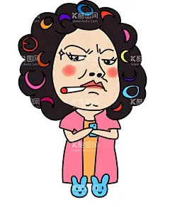 叼烟婆婆老板娘  - 源文件下载【酷图网】墙画装饰,老板娘,婆婆,搞笑图片,喜感,可爱,插画