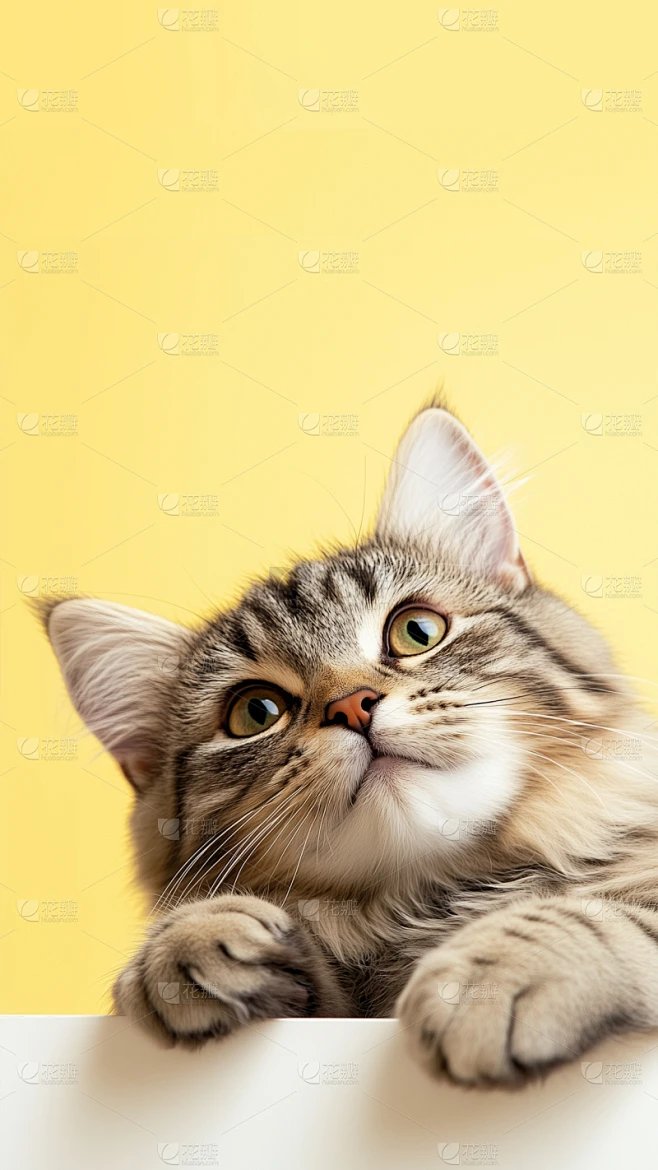 通用-写实猫猫纯色背景图片动物系列素材-花瓣网