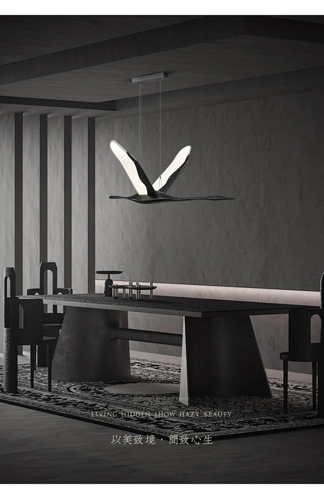 创意现代简约餐厅吊灯客厅吧台茶室餐桌艺术...