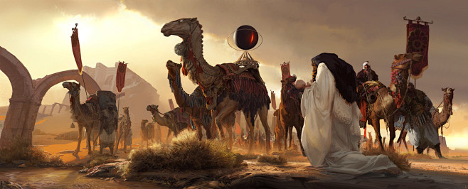camel and baby, vict...